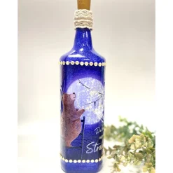 Kreative Dekoflasche " Bär mit Sterne "