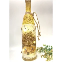 Kreative Dekoflasche " Igel "