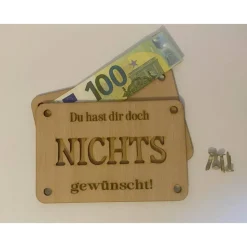 Kreative Holzverpackung für Geldgeschenke