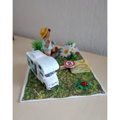 Kreatives Geldgeschenk zum 50. Geburtstag für Männer mit Wohnmobil und Urlauber