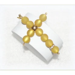 Kreuz aus Polarisperlen, Anhänger Charm großes Kreuz