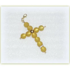 Kreuz aus Polarisperlen, Anhänger Charm großes Kreuz