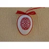 Kreuzstich Osterei Handarbeit gestickt  Oster Motiv   9cm, rot weiß,