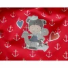 "Krims - Krams Büdel" maritim rot/weiß mit Ankermädchen / Turnbeutel für den Kindergarten und Grundschule