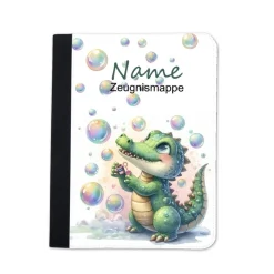 Krokodil Zeugnismappe personalisiert | Zeugnismappe | Zeugnismappe mit Namen | Urkundenmappe