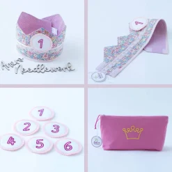 Krone für den Kindergeburtstag, Geburtstagskrone, Kinderkrone, Geburtstagskrone mit Zahlen, Erster Geburtstag