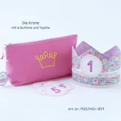 Krone für den Kindergeburtstag, Geburtstagskrone, Kinderkrone, Geburtstagskrone mit Zahlen, Erster Geburtstag