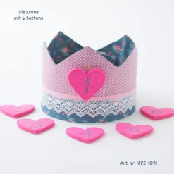 Krone für den Kindergeburtstag, Geburtstagskrone mit Zahlen, Krone 1. Geburtstag, Stoffkrone für Mädchen