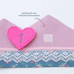 Krone für den Kindergeburtstag, Geburtstagskrone mit Zahlen, Krone 1. Geburtstag, Stoffkrone für Mädchen