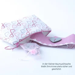 Krone für den Kindergeburtstag, Geburtstagskrone mit Herz-Button, Kindergeburtstagskrone, Krone rosa Geburtstag