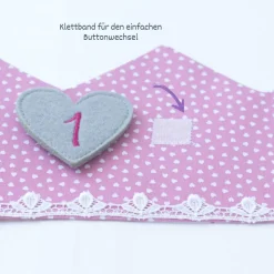 Krone für den Kindergeburtstag, Geburtstagskrone mit Herz-Button, Kindergeburtstagskrone, Krone rosa Geburtstag