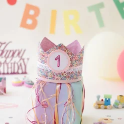 Krone für den Kindergeburtstag, Geburtstagskrone mit Zahlen, Stoffkrone für Kinder, Kinderkrone, Geschenk