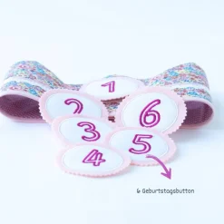 Krone für den Kindergeburtstag, Geburtstagskrone mit Zahlen, Stoffkrone für Kinder, Kinderkrone, Geschenk