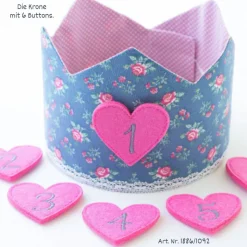 Krone für den Kindergeburtstag, Geburtstagskrone, Krone mit Zahlen, Kindergeburtstagskrone, Geburtstag Mädchen