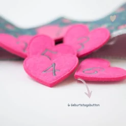 Krone für den Kindergeburtstag, Geburtstagskrone, Krone mit Zahlen, Kindergeburtstagskrone, Geburtstag Mädchen