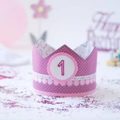 Krone für den Kindergeburtstag, Geburtstagskrone mit Zahlen, Krone mit Zahlen, Erster Geburtstag, Geschenk