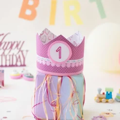 Krone für den Kindergeburtstag, Geburtstagskrone mit Zahlen, Krone mit Zahlen, Erster Geburtstag, Geschenk
