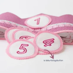 Krone für den Kindergeburtstag, Geburtstagskrone mit Zahlen, Krone mit Zahlen, Erster Geburtstag, Geschenk