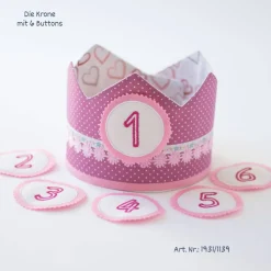 Krone für den Kindergeburtstag, Geburtstagskrone mit Zahlen, Krone mit Zahlen, Erster Geburtstag, Geschenk