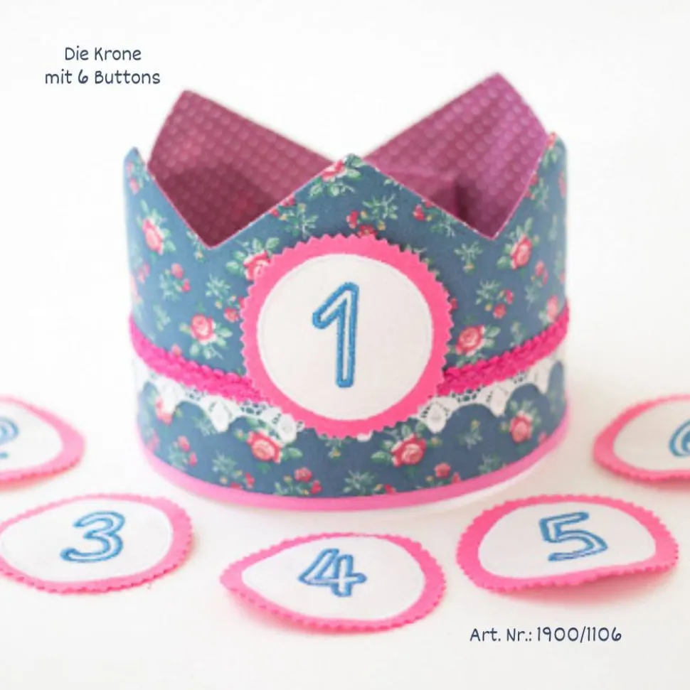 Krone für Kindergeburtstag, Geburtstagskrone mit Zahlen, Krone mit Zahlen, Stoffkrone für Geburtstagsfeiern