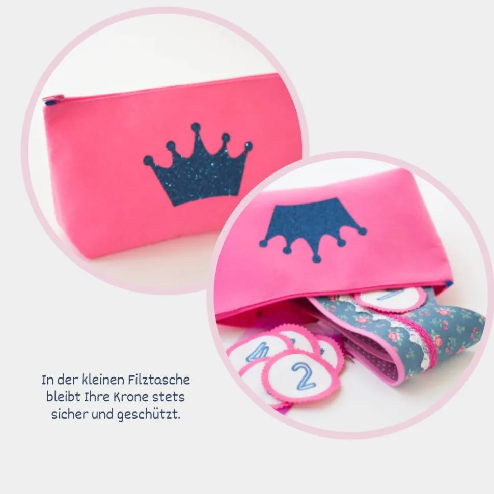 Krone für Kindergeburtstag, Geburtstagskrone mit Zahlen, Krone mit Zahlen, Stoffkrone für Geburtstagsfeiern