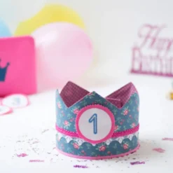 Krone für Kindergeburtstag, Geburtstagskrone mit Zahlen, Krone mit Zahlen, Stoffkrone für Geburtstagsfeiern