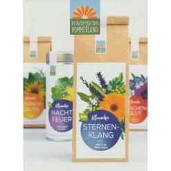 Kräutertee-Mischungen, Geschenkset No. 1:   6 Sorten in Bio-Qualität (3 davon mit Hanf), plastikfrei