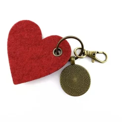 Kuba Oldtimer Schlüsselanhänger mit Foto Cabochon und Filzherz made in Deutschland