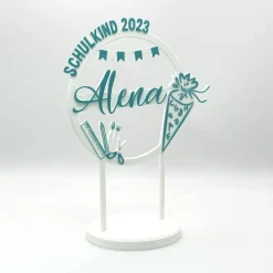 Kuchen Topper zur Einschulung - personalisiert mit Namen & Jahr