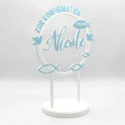 Kuchen Topper zur Konfirmation - personalisiert mit Namen & Datum