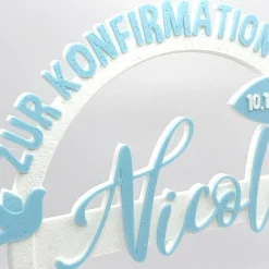 Kuchen Topper zur Konfirmation - personalisiert mit Namen & Datum