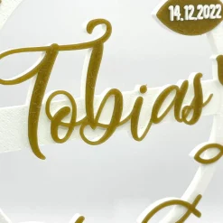 Kuchen Topper zur Taufe - personalisiert mit Farbe, Name & Datum