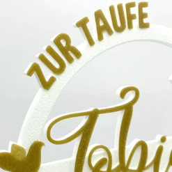 Kuchen Topper zur Taufe - personalisiert mit Farbe, Name & Datum
