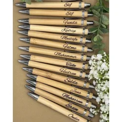 Kugelschreiber aus Bambusholz / gelasert mit Namen / individuell / Muttertag / Geschenk / Mitbringsel / Personalisiert