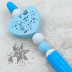 Kugelschreiber in blau / weiß - Bester Papa  - Motivherz -   incl. Ersatzmine