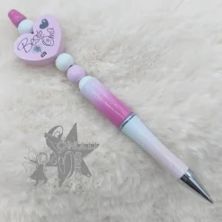 Kugelschreiber in rosa  / weiß - Beste Oma - Motivherz -   incl. Ersatzmine