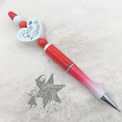 Kugelschreiber in rot / weiß - Beste Freundin - Motivherz -   incl. Ersatzmine