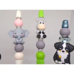 Kugelschreiber Tiere kawaii  Dino, Waschbär, Elefant, Esel, Berner Sennenhund oder Pfote als Geschenkidee