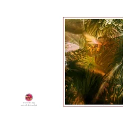 Kunst–Doppelkarte - „Abendstimmung in den Wäldern“ - bewusst ohne Textvorgabe - Design Ulrike Kröll.