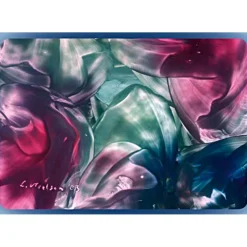 Kunst–Doppelkarte - „Blühender Rosenstrauch“ - bewusst ohne Textvorgabe - Design Ulrike Kröll.