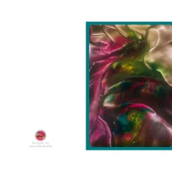 Kunst–Doppelkarte - „Bunte Seidenschals“ - bewusst ohne Textvorgabe - Design Ulrike Kröll.