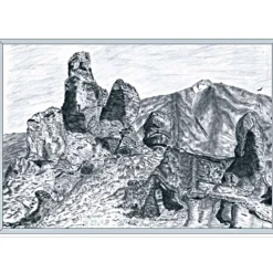 Kunst–Doppelkarte - „Pico de Teide (Teneriffa)“ – bewusst ohne Textvorgabe - Design Ulrike Kröll.