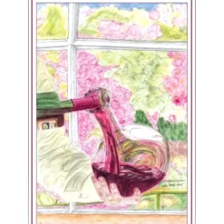 Kunst–Doppelkarte - „Portugiesischer Wein“ - bewusst ohne Textvorgabe - Design  Ulrike Kröll.