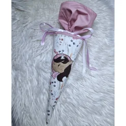 Kurzfristig lieferbar - Geschwister Schultüte, 35 cm groß, mit Einhorn Stickerei