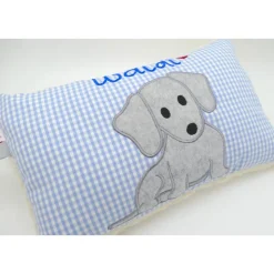 Kuschelkissen  Dackel Waldi Hund Dackel Teckel  Wunschnamen Taufkissen Geburtskissen - Schmusekissen Kiss