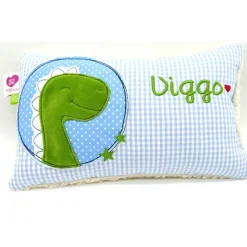 Kuschelkissen Dino Dinosaurier Wunschnamen Taufkissen Geburtskissen - Schmusekissen Kissen mit Namen