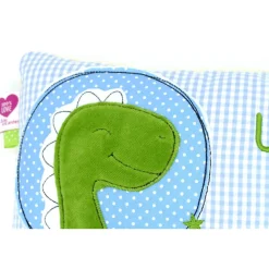 Kuschelkissen Dino Dinosaurier Wunschnamen Taufkissen Geburtskissen - Schmusekissen Kissen mit Namen