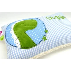 Kuschelkissen Dino Dinosaurier Wunschnamen Taufkissen Geburtskissen - Schmusekissen Kissen mit Namen