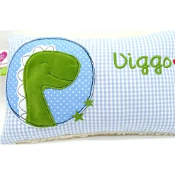 Kuschelkissen Dino Dinosaurier Wunschnamen Taufkissen Geburtskissen - Schmusekissen Kissen mit Namen