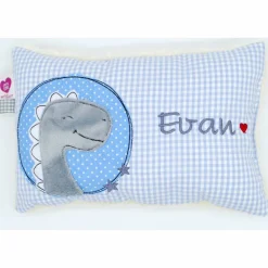 Kuschelkissen Dino Dinosaurier Wunschnamen Taufkissen Geburtskissen - Schmusekissen Kissen mit Namen